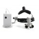 Lampe frontale VISIONMAX 5 LED avec batterie sur casque et Loupes binoculaires